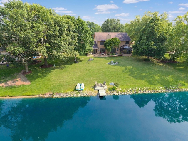 4008 Pinecrest Dr, Champaign, IL 61822 - view from above of property with a large body of water