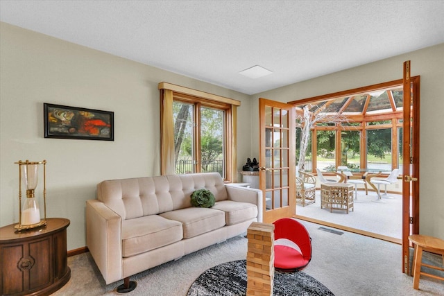 4008 Pinecrest Dr, Champaign, IL 61822 - carpeted living area with a textured ceiling