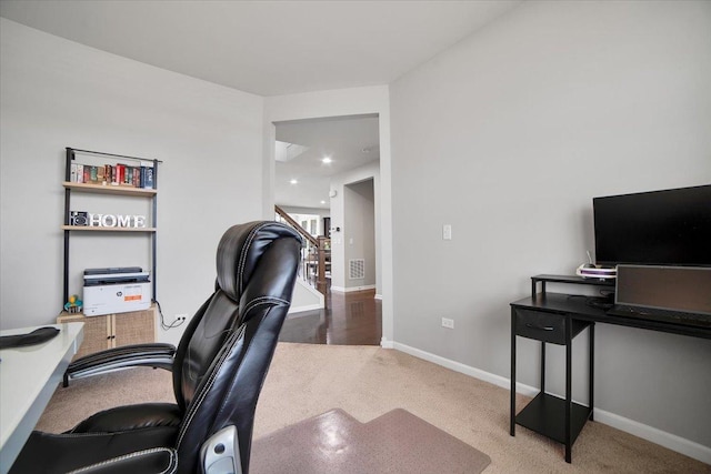 14117 Meadow Ln, Plainfield, IL 60544 - home office with carpet flooring and baseboards