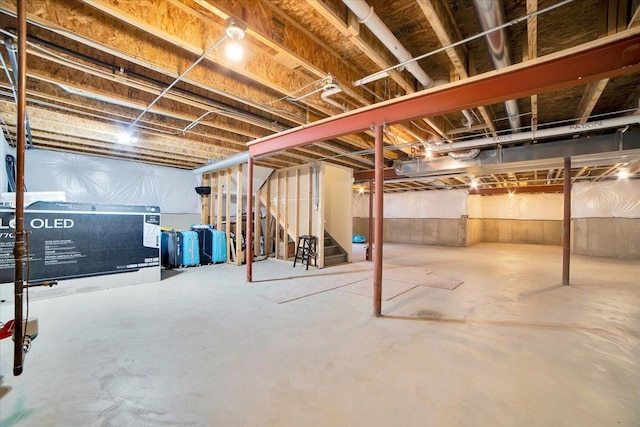 14117 Meadow Ln, Plainfield, IL 60544 - unfinished below grade area featuring stairs