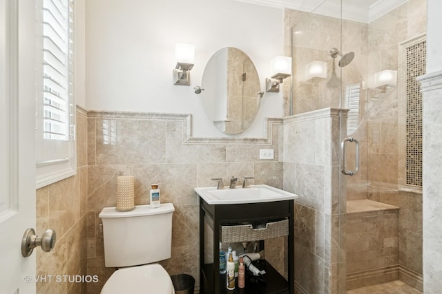 1101 S Nightingale Dr, Palatine, IL 60067 - full bath with tile walls, a shower stall, and wainscoting