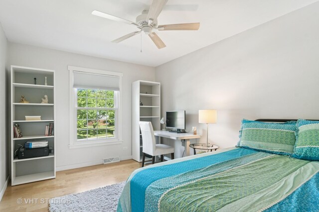 1101 S Nightingale Dr, Palatine, IL 60067 - bedroom with wood finished floors and ceiling fan