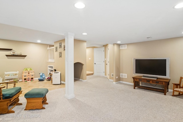 1101 S Nightingale Dr, Palatine, IL 60067 - sitting room with recessed lighting and carpet floors