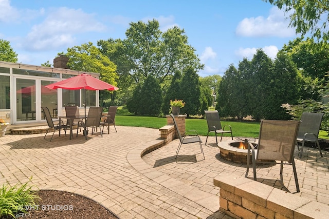 1101 S Nightingale Dr, Palatine, IL 60067 - view of patio / terrace with an outdoor fire pit and outdoor dining area