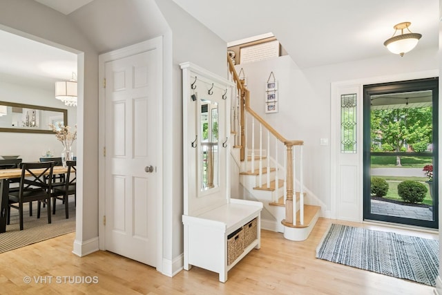 1101 S Nightingale Dr, Palatine, IL 60067 - entryway featuring light wood finished floors and stairway