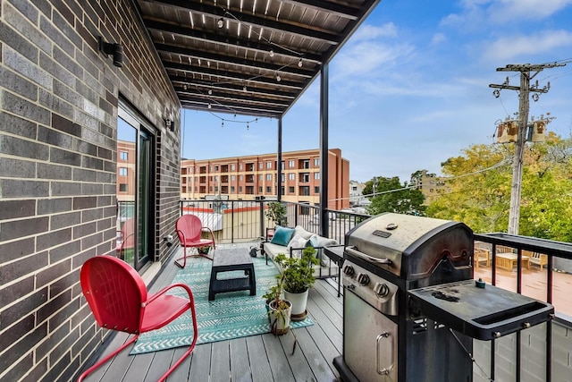 3224 N Elston Ave Unit 2S, Chicago, IL 60618 - deck with outdoor lounge area and area for grilling