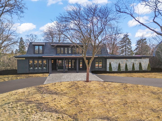 6 Charleton Pl, Oak Brook, IL 60523 - view of front facade with french doors and asphalt driveway
