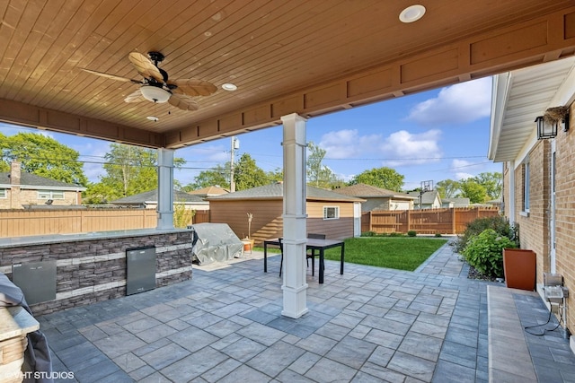 9351 Kostner Ave, Skokie, IL 60076 - view of patio / terrace with a ceiling fan and outdoor dining area
