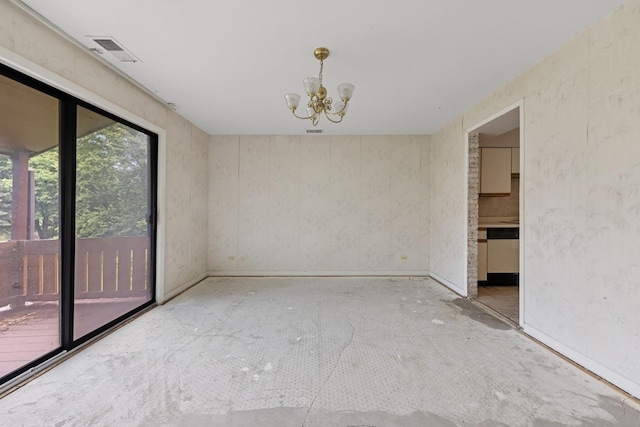 1S055 Spring Rd Unit 2B, Oakbrook Terrace, IL 60181 - spare room with a chandelier and baseboards