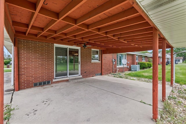 452 Miller St, Beecher, IL 60401 - view of patio / terrace with central air condition unit and a ceiling fan