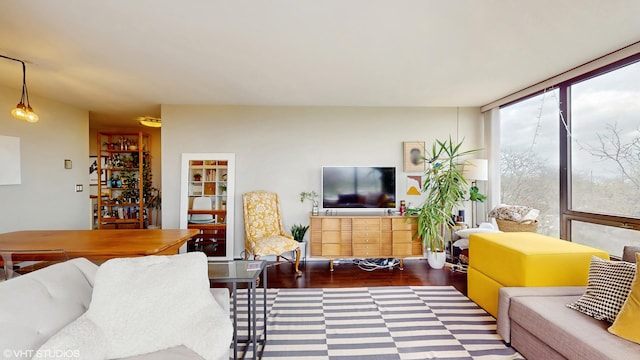 living area with wood finished floors
