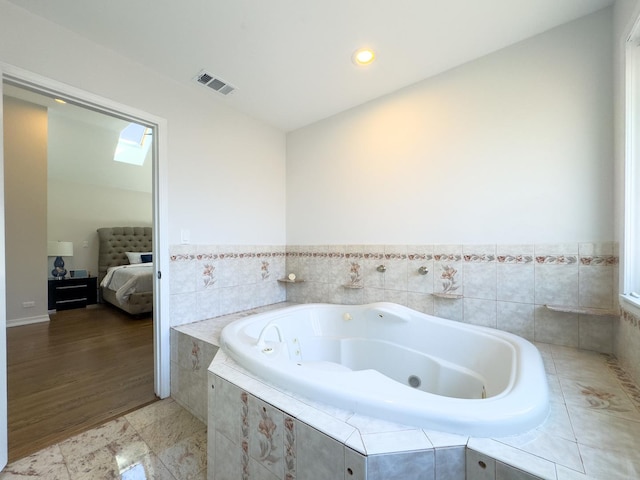 8024 N Odell Ave, Niles, IL 60714 - bathroom with a whirlpool tub and recessed lighting