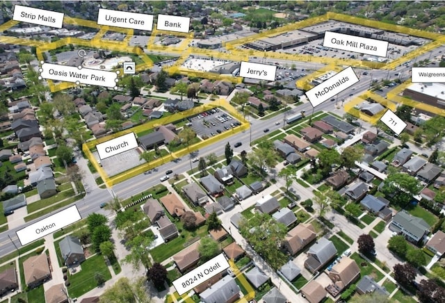 8024 N Odell Ave, Niles, IL 60714 - aerial overview of property's location