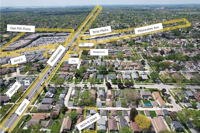 8024 N Odell Ave, Niles, IL 60714 - aerial overview of property's location