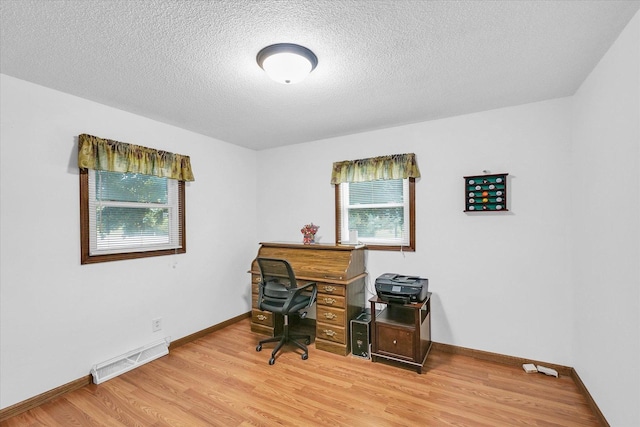 2908 Rolling Acres Dr, Champaign, IL 61822 - office area featuring light wood finished floors and a textured ceiling