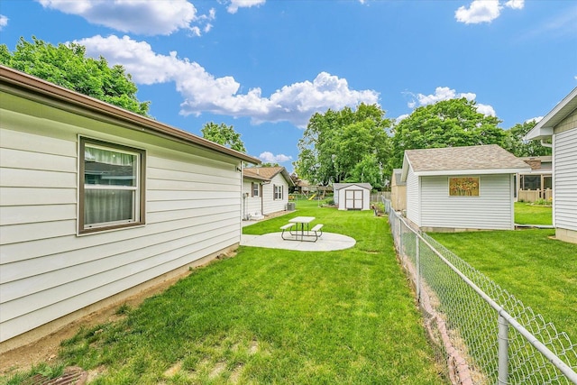 2908 Rolling Acres Dr, Champaign, IL 61822 - fenced backyard featuring a storage unit and a patio area