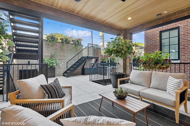 2034 N Mohawk St Unit 1, Chicago, IL 60614 - view of patio / terrace with stairway and outdoor lounge area