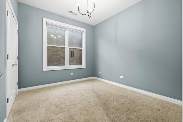 1355 W Washington Blvd Unit 4D, Chicago, IL 60607 - unfurnished room with a chandelier and carpet flooring