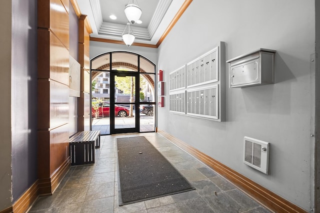1355 W Washington Blvd Unit 4D, Chicago, IL 60607 - lobby with ornamental molding, heating unit, and recessed lighting