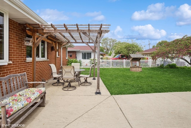 43 N Mount Prospect Rd, Des Plaines, IL 60016 - view of patio with outdoor dining space and a pergola