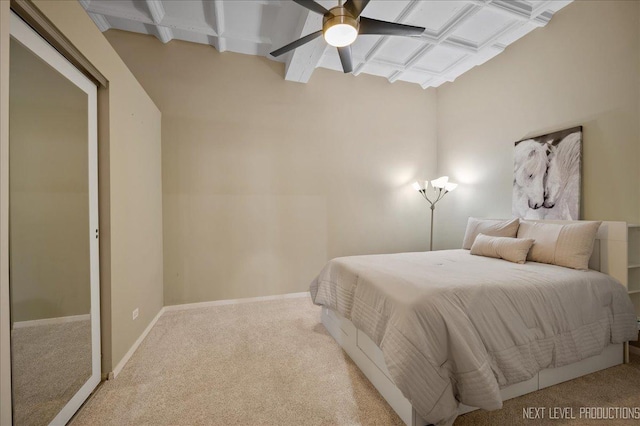 1307 S Wabash Ave Unit 402, Chicago, IL 60605 - bedroom with carpet, baseboards, and a ceiling fan