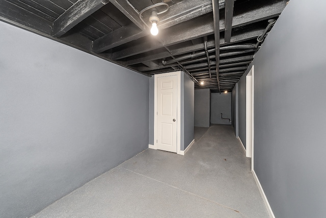 finished below grade area with baseboards