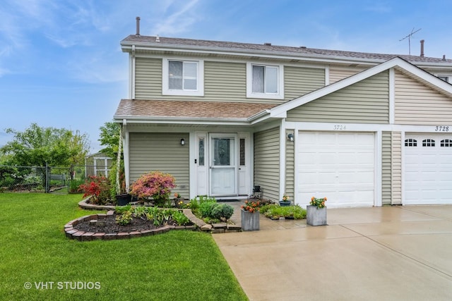 3724 Monitor Dr, Hanover Park, IL 60133 - traditional-style home with driveway, an attached garage, and roof with shingles