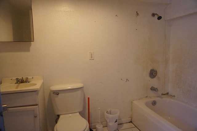 7225 S Princeton Ave, Chicago, IL 60621 - bathroom with toilet, vanity, tile patterned flooring, and tub / shower combination