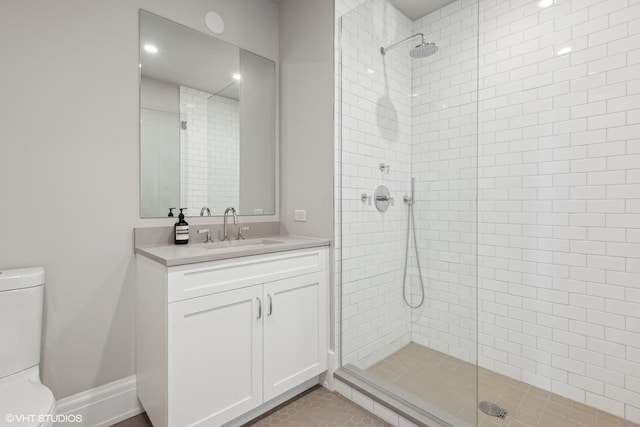 1109 W Washington Blvd Unit 2B, Chicago, IL 60607 - bathroom with toilet, tiled shower, and vanity