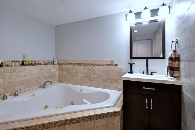 7701 New Castle Ave, Burbank, IL 60459 - full bathroom featuring vanity and a tub with jets