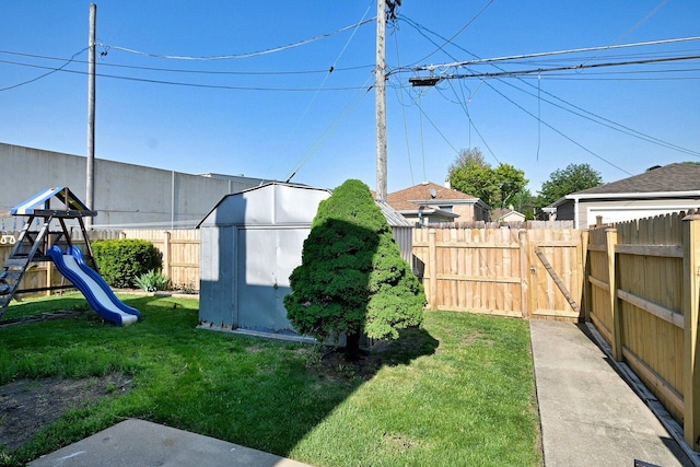 7701 New Castle Ave, Burbank, IL 60459 - view of yard with a playground