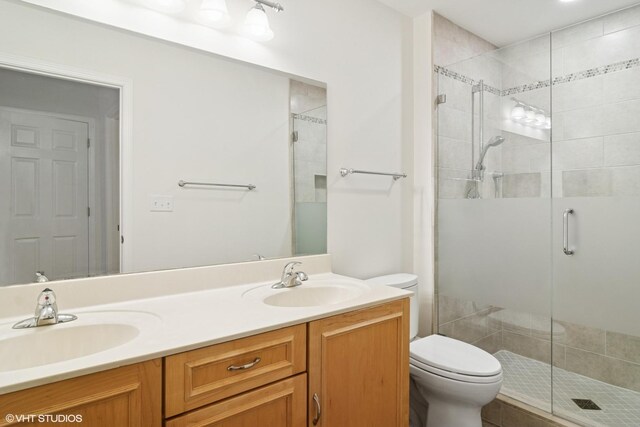 1118 W Keating Dr, Arlington Heights, IL 60005 - full bath with a shower stall, toilet, and double vanity