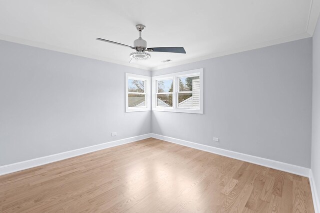 44 Cranbrook Dr, Des Plaines, IL 60016 - unfurnished room with a ceiling fan, baseboards, and light wood finished floors