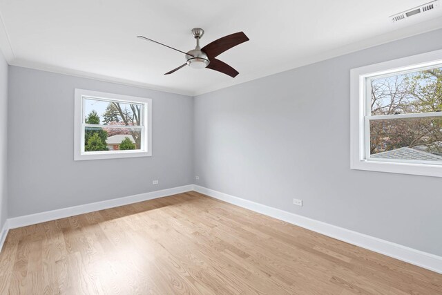 44 Cranbrook Dr, Des Plaines, IL 60016 - unfurnished room featuring baseboards, light wood-style floors, and a ceiling fan