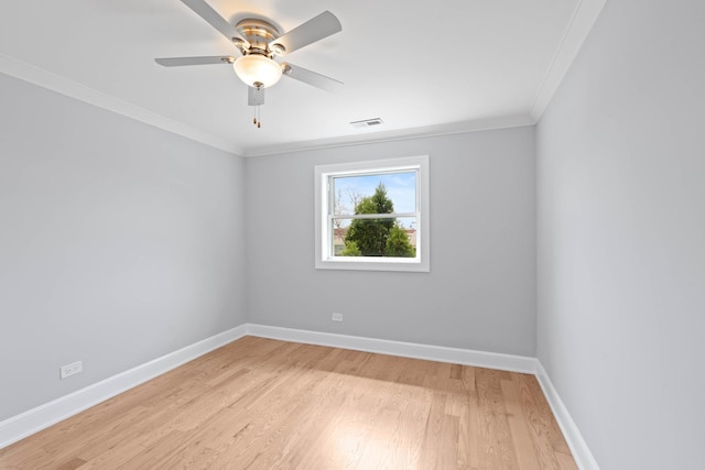 44 Cranbrook Dr, Des Plaines, IL 60016 - spare room with crown molding, light wood finished floors, baseboards, and ceiling fan