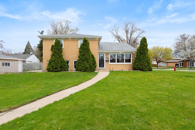 44 Cranbrook Dr, Des Plaines, IL 60016 - tri-level home with brick siding and a chimney