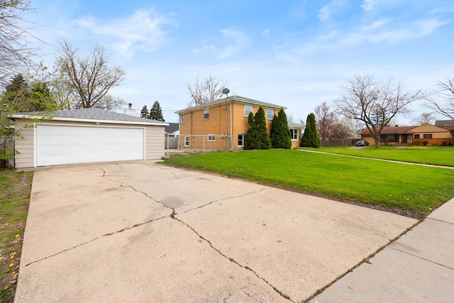 44 Cranbrook Dr, Des Plaines, IL 60016 - view of side of home with a yard, a detached garage, and an outbuilding