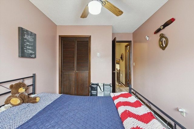 608 E Webster St, Polo, IL 61064 - bedroom with a closet and a ceiling fan