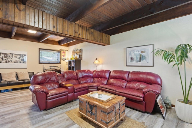 608 E Webster St, Polo, IL 61064 - living room with wood ceiling with exposed beams and wood finished floors