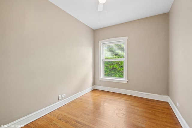 800 S Oak Park Ave Unit 3N, Oak Park, IL 60304 - unfurnished room featuring baseboards, light wood finished floors, and ceiling fan