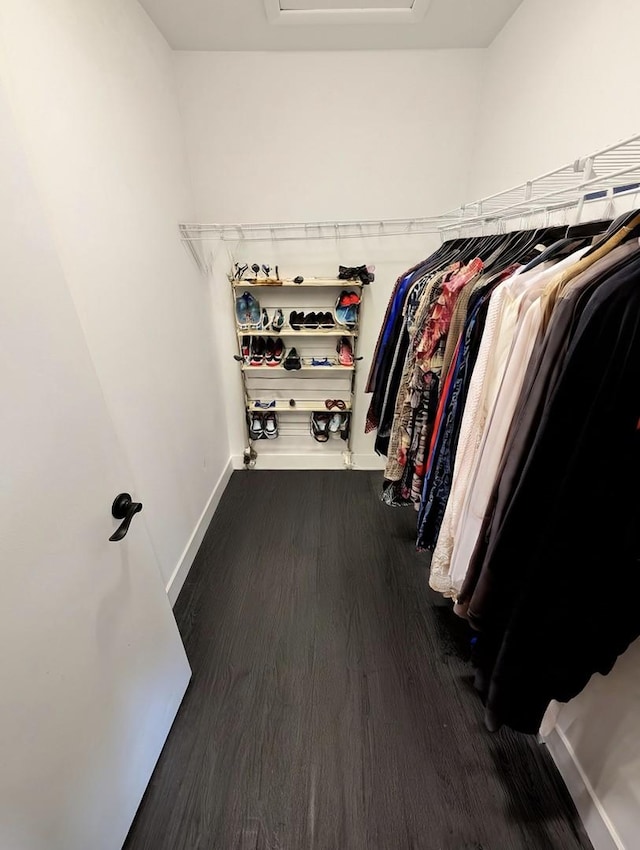 410 Wildwood Ct Unit 410, Romeoville, IL 60446 - spacious closet featuring attic access and wood finished floors