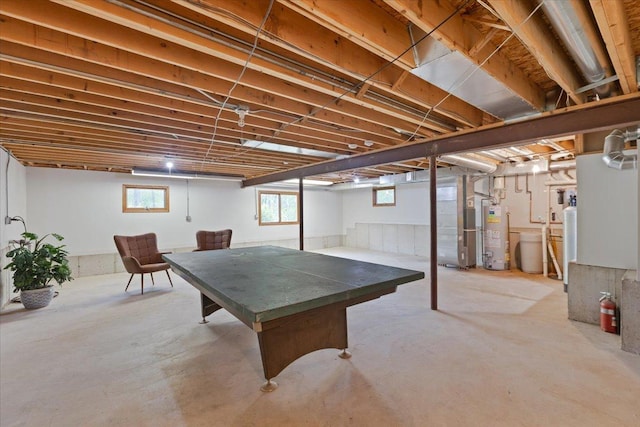 2261 E Gaisor Dr, Crete, IL 60417 - playroom with concrete floors and water heater