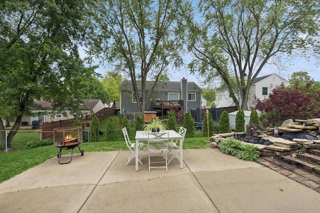 122 E Sherman St, Bartlett, IL 60103 - view of patio with an outdoor fire pit and outdoor dining area