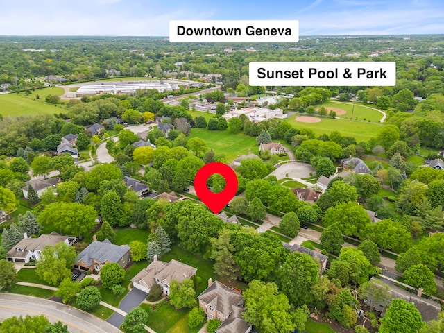970 Brigham Way, Geneva, IL 60134 - aerial perspective of suburban area with a tree filled landscape