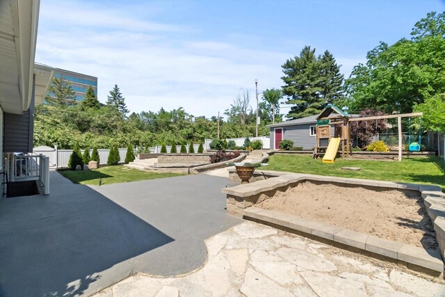 4401 Kingston Ave, Lisle, IL 60532 - view of patio / terrace featuring a playground