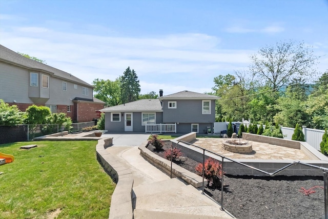 4401 Kingston Ave, Lisle, IL 60532 - back of property with an outdoor fire pit and a patio area