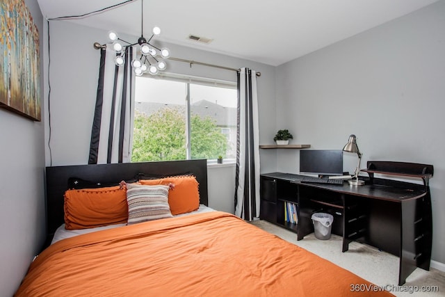 bedroom with carpet