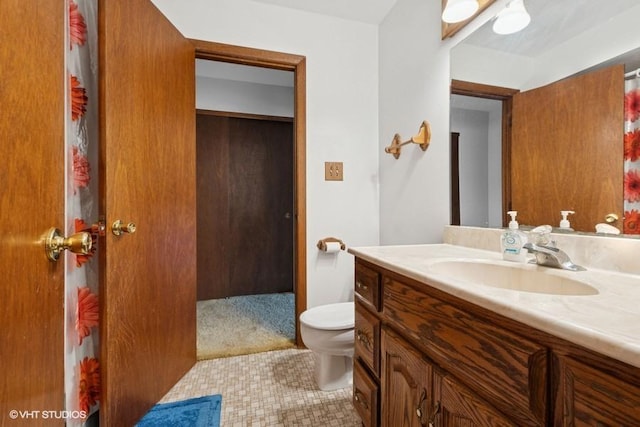 18457 Virginia Ln, Mokena, IL 60448 - bathroom with vanity, tile patterned flooring, and toilet