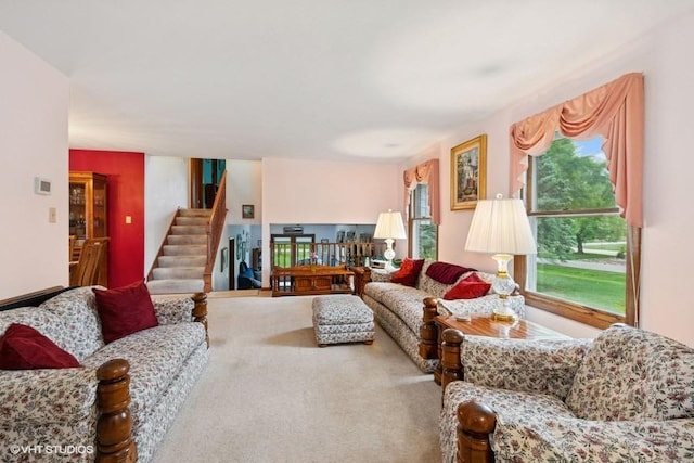 18457 Virginia Ln, Mokena, IL 60448 - carpeted living room with stairs