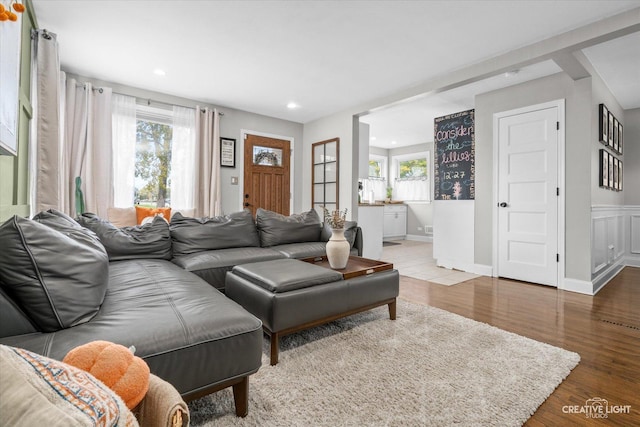 521 N Elm St, Hillside, IL 60162 - living area featuring wood finished floors and recessed lighting